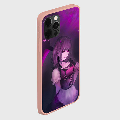 Чехол iPhone 12 Pro Max Anime girl demon / 3D-Светло-розовый – фото 2