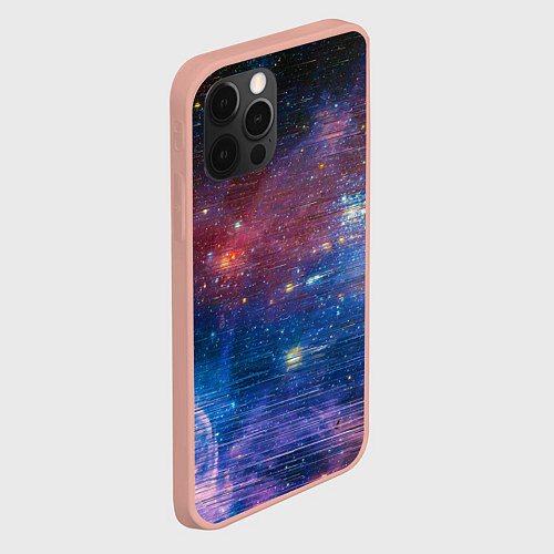 Чехол iPhone 12 Pro Max Glitch space / 3D-Светло-розовый – фото 2