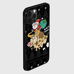 Чехол для iPhone 12 Pro Max Санта на олене, цвет: 3D-черный — фото 2