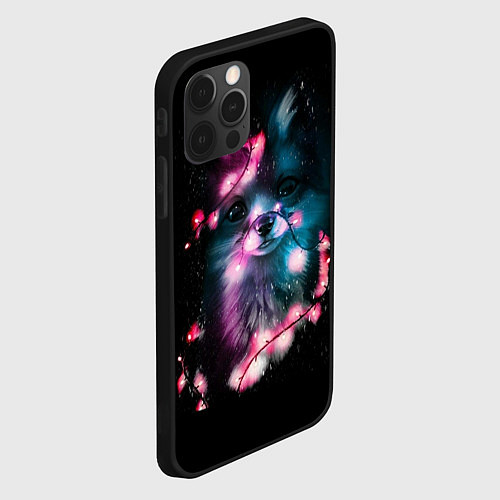 Чехол iPhone 12 Pro Max Лиса с гирляндой / 3D-Черный – фото 2