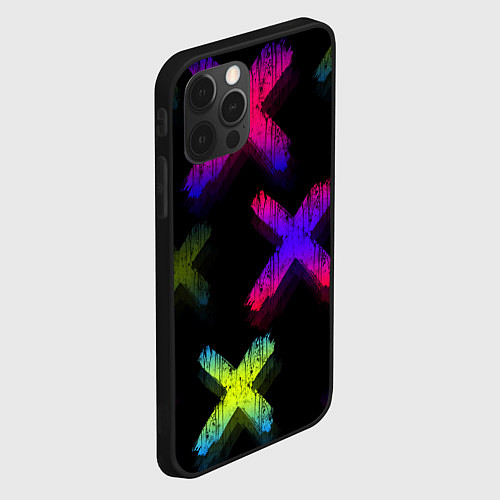 Чехол iPhone 12 Pro Max Крестики / 3D-Черный – фото 2