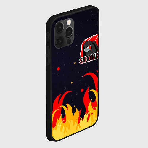 Чехол iPhone 12 Pro Max Among Us Sabotage / 3D-Черный – фото 2