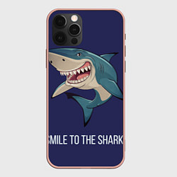 Чехол для iPhone 12 Pro Max Улыбнись акуле, цвет: 3D-светло-розовый