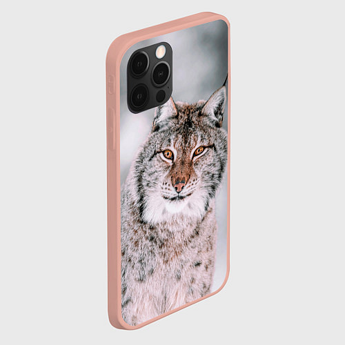 Чехол iPhone 12 Pro Max Рысь / 3D-Светло-розовый – фото 2