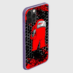 Чехол для iPhone 12 Pro Max Among Us Impostor Gun Red, цвет: 3D-серый — фото 2