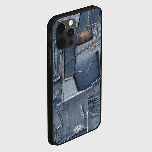 Чехол iPhone 12 Pro Max Jeans life / 3D-Черный – фото 2