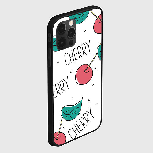 Чехол iPhone 12 Pro Max Вишенки Cherry / 3D-Черный – фото 2