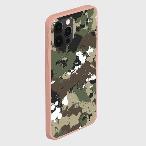 Чехол iPhone 12 Pro Max Камуфляж с кляксами / 3D-Светло-розовый – фото 2