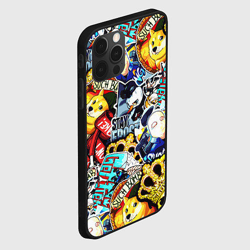 Чехол iPhone 12 Pro Max CS GO STICKERBOMBING / 3D-Черный – фото 2