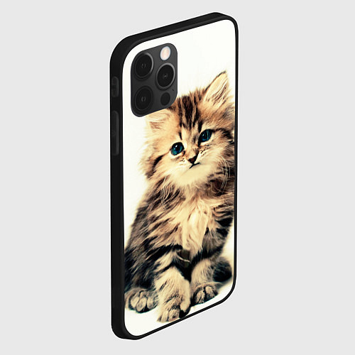 Чехол iPhone 12 Pro Max Котёнок / 3D-Черный – фото 2