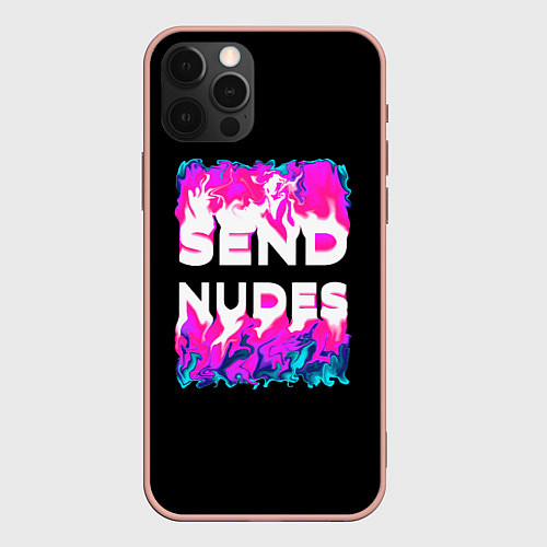 Чехол iPhone 12 Pro Max Send Nudes / 3D-Светло-розовый – фото 1
