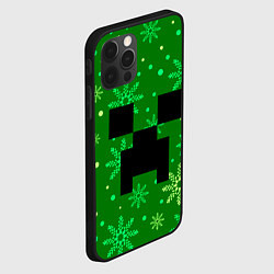 Чехол для iPhone 12 Pro Max ЗИМНИЙ MINECRAFT, цвет: 3D-черный — фото 2