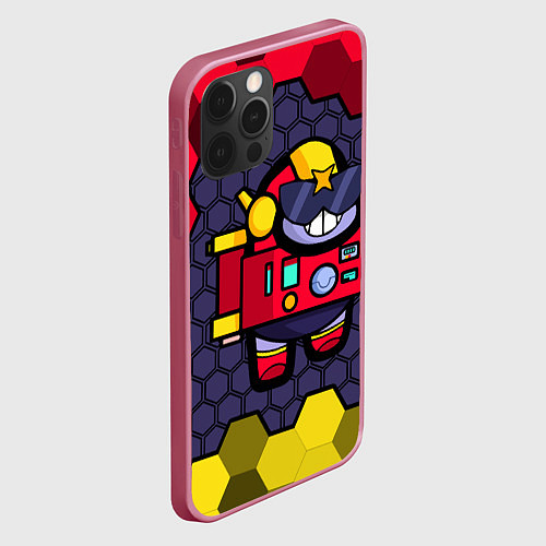 Чехол iPhone 12 Pro Max AMONG US - BRAWL STARS SURGE / 3D-Малиновый – фото 2