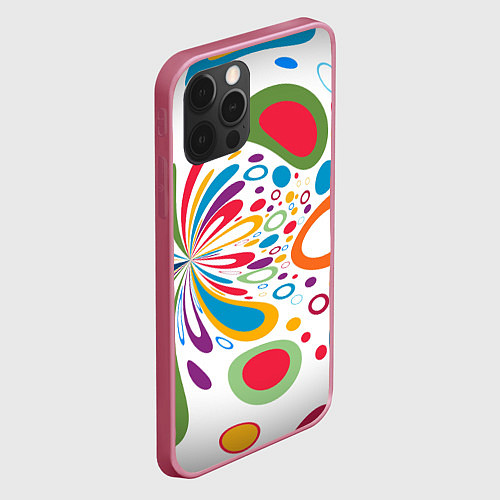 Чехол iPhone 12 Pro Max Яркие краски / 3D-Малиновый – фото 2
