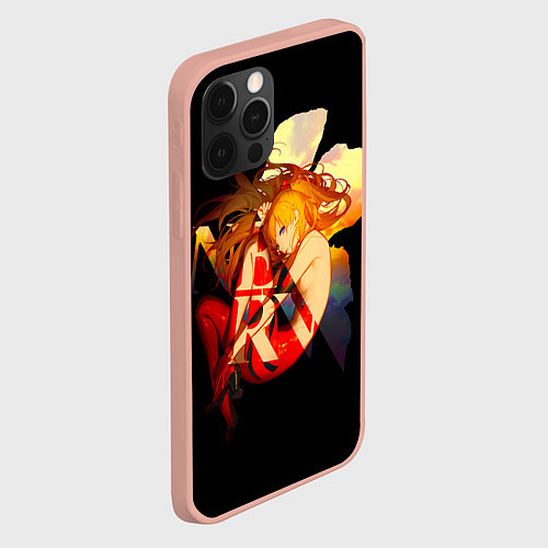 Чехол iPhone 12 Pro Max Аска Евангелион Nerv / 3D-Светло-розовый – фото 2