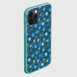 Чехол для iPhone 12 Pro Max Снежинки, цвет: 3D-мятный — фото 2
