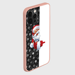 Чехол для iPhone 12 Pro Max Дедушка Мороз, цвет: 3D-светло-розовый — фото 2