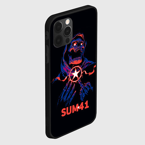 Чехол iPhone 12 Pro Max Sum 41 череп / 3D-Черный – фото 2