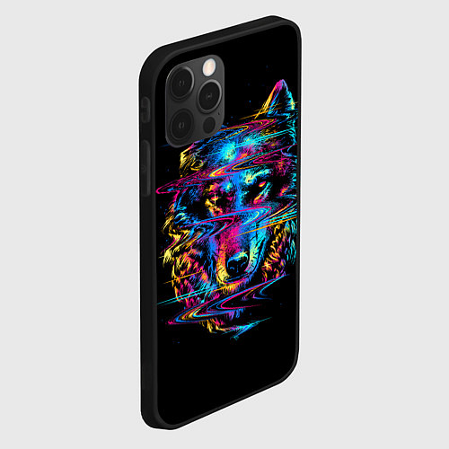 Чехол iPhone 12 Pro Max Волк / 3D-Черный – фото 2