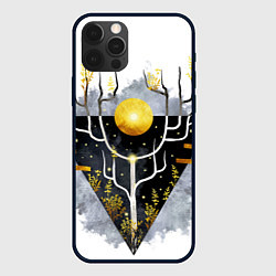 Чехол для iPhone 12 Pro Max Графит и золото: дерево жизни, цвет: 3D-черный
