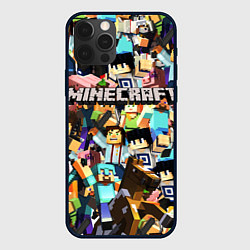 Чехол для iPhone 12 Pro Max MINECRAFT, цвет: 3D-черный