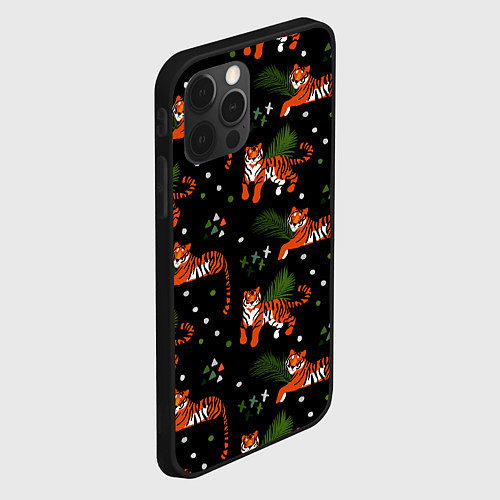 Чехол iPhone 12 Pro Max Tigers / 3D-Черный – фото 2