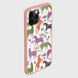 Чехол для iPhone 12 Pro Max Лошадки, цвет: 3D-светло-розовый — фото 2