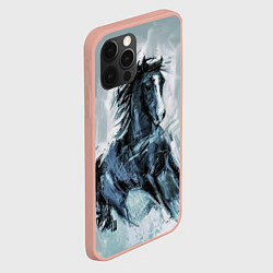 Чехол для iPhone 12 Pro Max Нарисованный конь, цвет: 3D-светло-розовый — фото 2