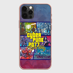 Чехол для iPhone 12 Pro Max Cyberpunk 2077 Night City, цвет: 3D-светло-розовый