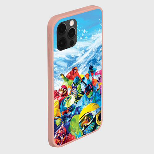 Чехол iPhone 12 Pro Max Палитра сноуборд / 3D-Светло-розовый – фото 2