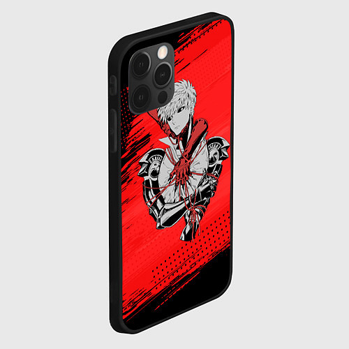 Чехол iPhone 12 Pro Max Генос One Punch Man / 3D-Черный – фото 2