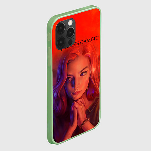 Чехол iPhone 12 Pro Max Queens Gambit Ход Королевы / 3D-Салатовый – фото 2