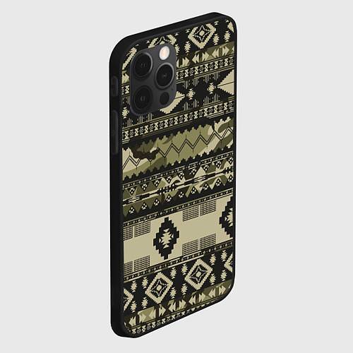 Чехол iPhone 12 Pro Max Камуфляжный узор / 3D-Черный – фото 2