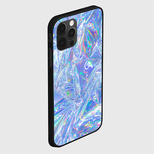 Чехол iPhone 12 Pro Max 3d ice glitch / 3D-Черный – фото 2