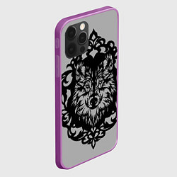 Чехол для iPhone 12 Pro Max Благородный серый волк, цвет: 3D-сиреневый — фото 2