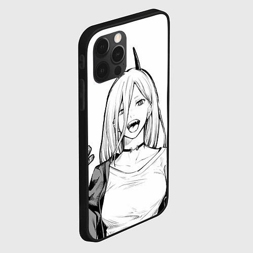 Чехол iPhone 12 Pro Max Black and White Anime / 3D-Черный – фото 2