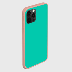 Чехол для iPhone 12 Pro Max Бискайский зеленый без рисунка, цвет: 3D-светло-розовый — фото 2