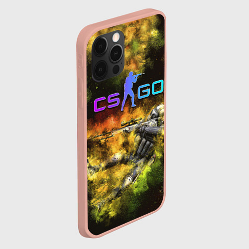 Чехол iPhone 12 Pro Max CS GO Gold dust / 3D-Светло-розовый – фото 2