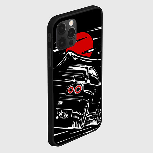 Чехол iPhone 12 Pro Max Skyline R 34 R34 скайлайн / 3D-Черный – фото 2