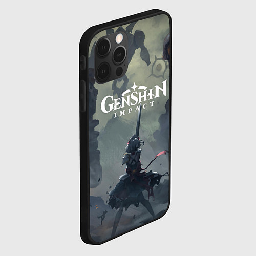 Чехол iPhone 12 Pro Max Genshin impact Noelle / 3D-Черный – фото 2