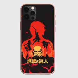 Чехол для iPhone 12 Pro Max Attack on titan Атака титан, цвет: 3D-светло-розовый