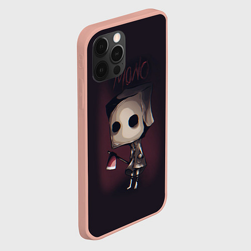 Чехол iPhone 12 Pro Max Little Nightmares 2 mono / 3D-Светло-розовый – фото 2