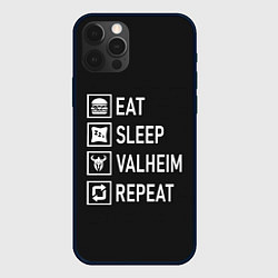 Чехол для iPhone 12 Pro Max EatSleepValheimRepeat, цвет: 3D-черный