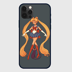 Чехол для iPhone 12 Pro Max Sailor Moon Сейлор Мун, цвет: 3D-черный