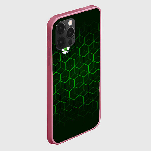 Чехол iPhone 12 Pro Max SKODA / 3D-Малиновый – фото 2