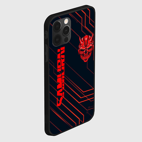 Чехол iPhone 12 Pro Max CYBERPUNK 2077 samurai / 3D-Черный – фото 2