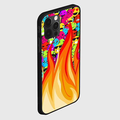 Чехол iPhone 12 Pro Max SLAVA MARLOW - Смайлики / 3D-Черный – фото 2