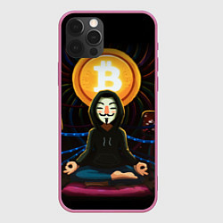 Чехол для iPhone 12 Pro Max БИТКОИН BITCOIN, цвет: 3D-малиновый