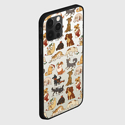 Чехол для iPhone 12 Pro Max Узор песики собачки гав, цвет: 3D-черный — фото 2