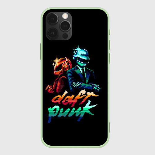 Чехол iPhone 12 Pro Max Daft Punk / 3D-Салатовый – фото 1